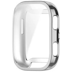 Enhanced Soft TPU Electroplated Transparent Case - Full Screen Protective Cover - Amazfit Bip Max (Silver)