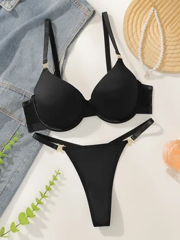 مجموعة ملابس داخلية نسائية مثيرة باللون الأسود، منتجات صيفية جديدة 1
