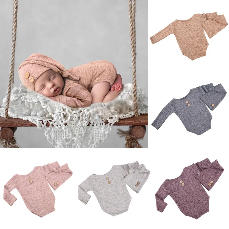 NewbornPhotographyClothingHatJumpsuit2PcssetBabyPhotoProps
