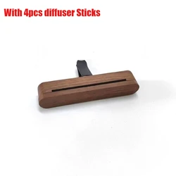 Natural Wood Aromatherapy Car Vent Diffuser with Essential Oil Sticks (Clip with 4 sticks)