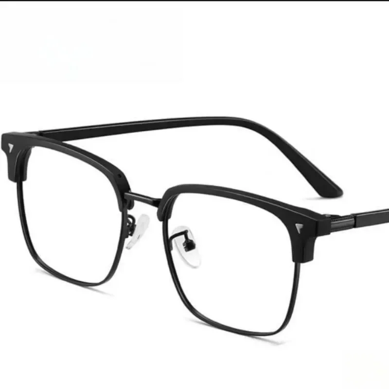 Photochromic Half Frame Flat Glasses Anti Blue Light Glasses for Men Computer Glasses  & Accessories 4