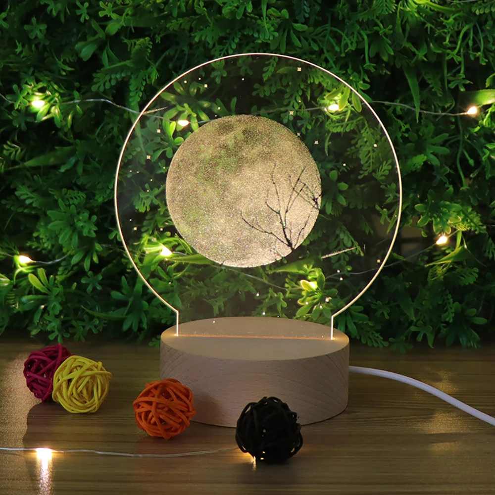 

The Moon & Branches 3D LED Acrylic Night Light USB Powered Bedroom Decoration Sleep Table Lamp for Kids Boy & Girl Creative Gift
