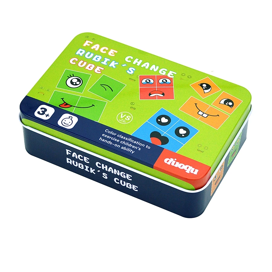 Wooden Face Changing Cube Toys Building Blocks for Cartoon Puzzle Montessori Jigsaw Kids Toy Educational Board Game Family Leduo 6