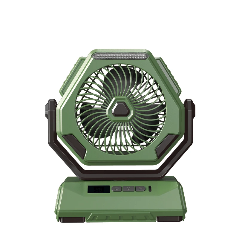 2024 New 6000mAh Camping Fan Rechargeable Outdoor Fan Ceiling Oscillating Fan Portable Air Conditioner Air Cooler with Lighting