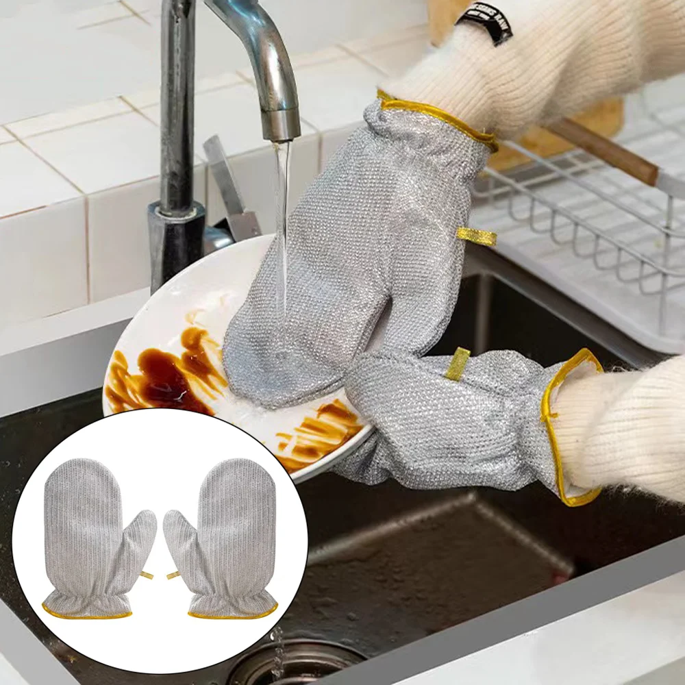 Dishwashing Silicone Gloves Kitchen Magic Cleaning Gloves Silicone Rubber  Dish Washing Gloves Home Sponge Scrubber Cleaning Tool - AliExpress