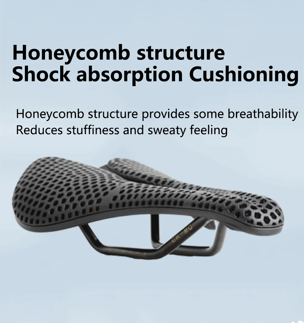 Description Picture 6 of itemRACEWORK 3D Printing Bicycle Saddle Hollow Seat Comfortable Breathable Honeycomb Cushion For Mountain Road Bike Seat Cushion