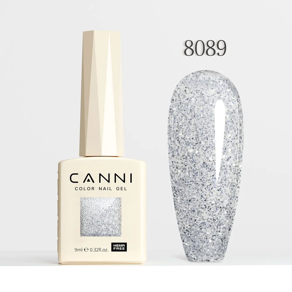 CANNI Super Glossy Glitter Cat Eye Nail Gel Polish - Hema Free Diamond Top Coat, Semi-Permanent UV LED Varnish