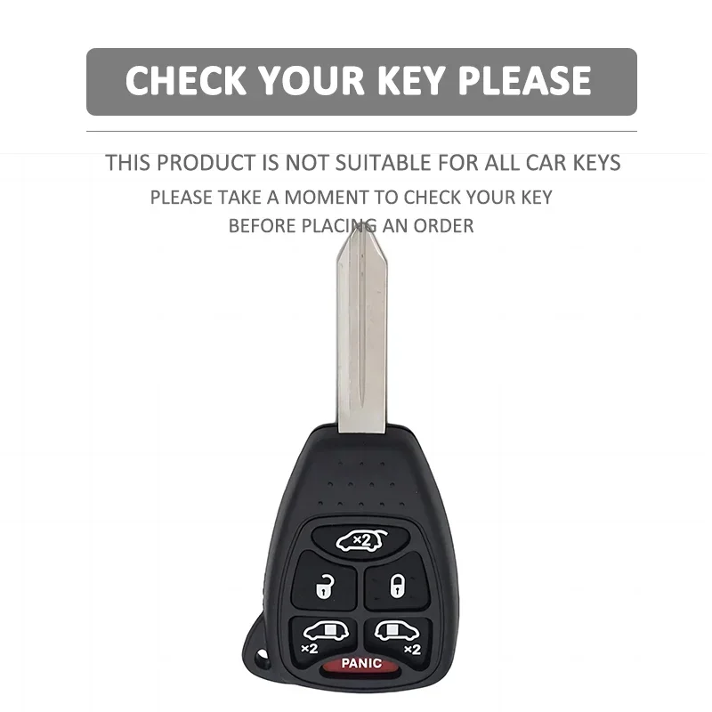 Car Key Case For 2004 2005 2006 2007 Dodge Chrysler Grand Voyager Town & Country 6 Buttons Silicone Key Cover Protect Skin Keychain