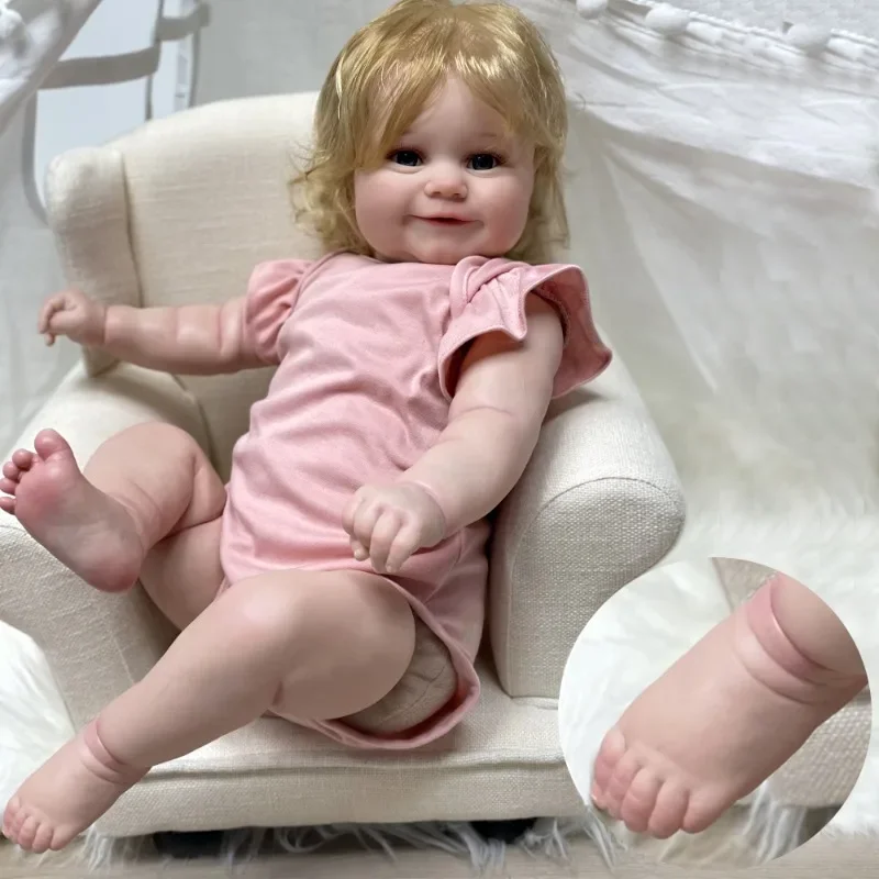 

60cm Maddie Bebe Reborn Dolls Finished 3D Painted Skin Lifelike Reborn Toddler Girl Dolls For Children's Gift Muñecas Reborn