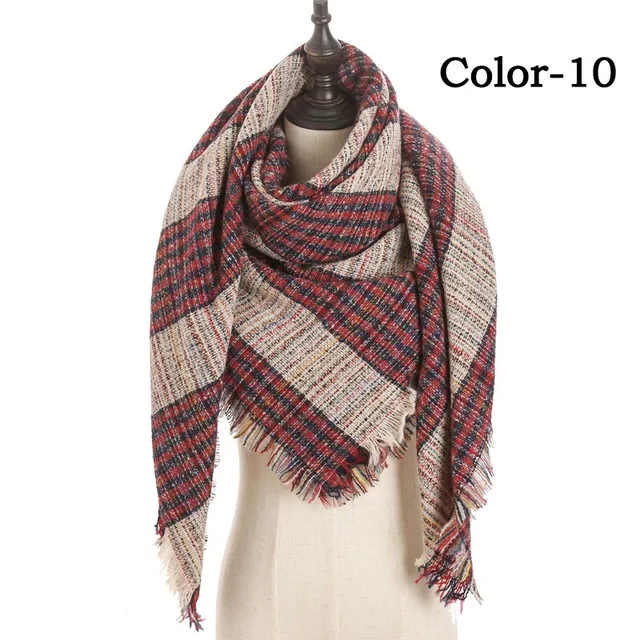 2021 new Cashmere Scarf For Women Plaid Knitted Triangle Pashmina Winter Warm Shawl Wraps Bufanda Female Soft Neck Echarpe UG-19