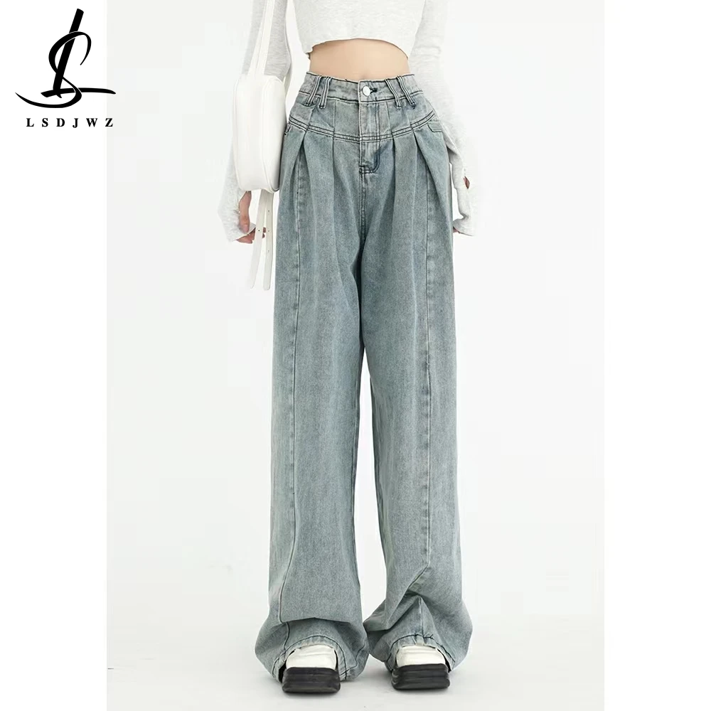 

Female Clothing Vintage Clothes Women's Jeans Woman High Waist Newjeans Straight Leg Jeans Y2k Denim Streetwear Pants Baggy