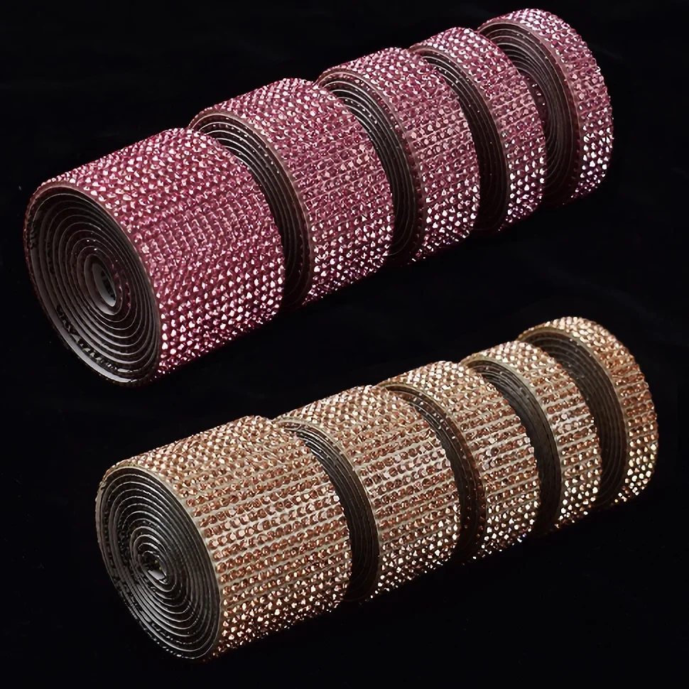 Rhinestone Ribbons Self Adhesive Diamond Ribbon Crystal Roll Glitter Bling for DIY Art Crafts rhinestone ribbons