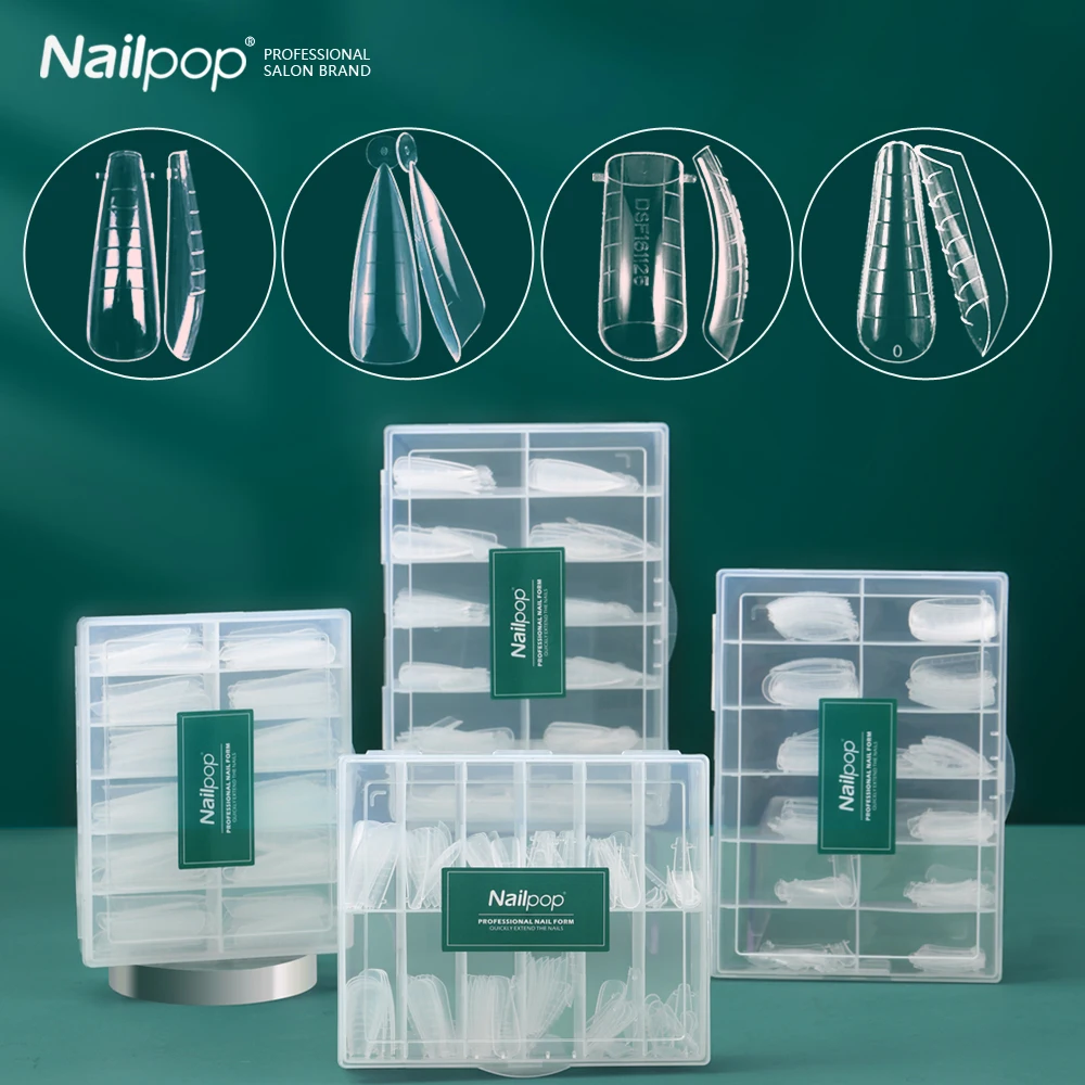 Nailpop 120Pcs Nail Forms Art Tools For Uv Gel Quick Building Extension Forms Nail Mould For Acrylic Nails Easy Find Nail Tools