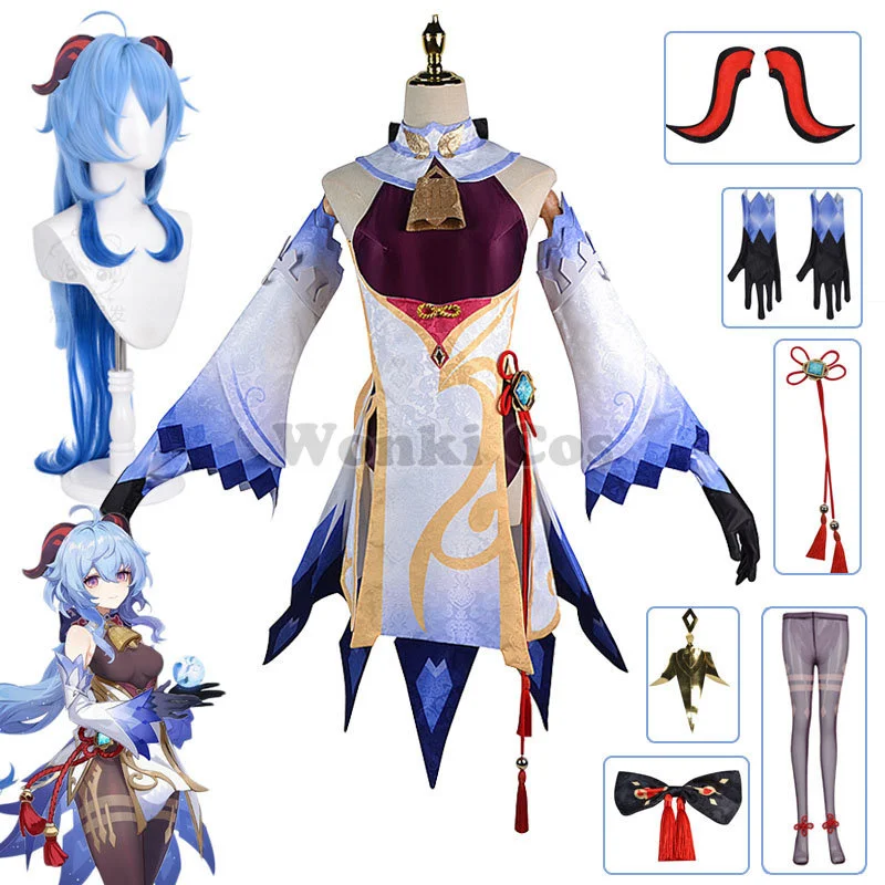 

Fashion Game Genshin Impact Ganyu Cosplay Clothing Hoodie With Angled Genshin Ganyu Cosplay Party Clothing Complete Set