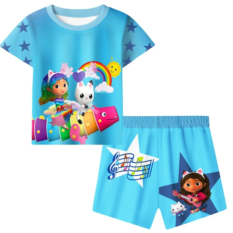 

Gabbys Dollhouse Kids Pajamas Set Summer Children's Clothing Sets Boys Sleepwear Clothes Baby Girls Cotton Cartoon Pijamas