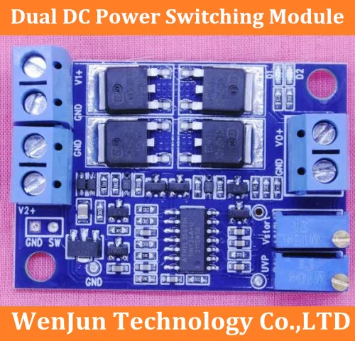 

Dual DC power switching module Ideal diode DC 6-34V input 15A multi power redundant power supply