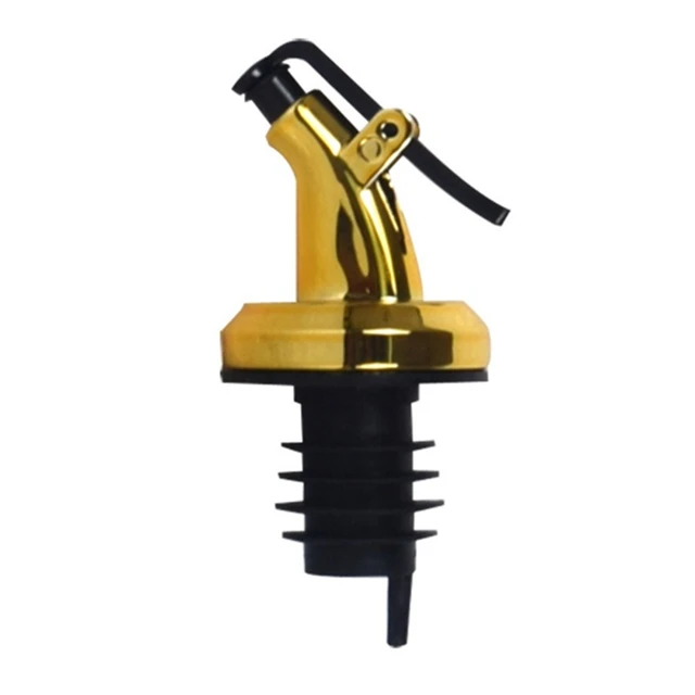 1 Pcs Oil Bottle Stopper Lock Plug Seal Leak-proof Food Grade Rubber Nozzle Sprayer Liquor Dispenser Wine Pourer Kitchen Bar Too 1 Pcs Gold