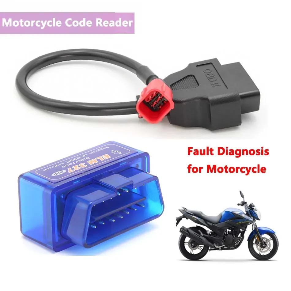 Universale Obd2 16Pin Elm327 Con Obd 6 Pin Per Honda/Yamaha 6Pin Etc Country Iv Moto Car Ecu Rilevatore Di Controllo Codice Di Errore