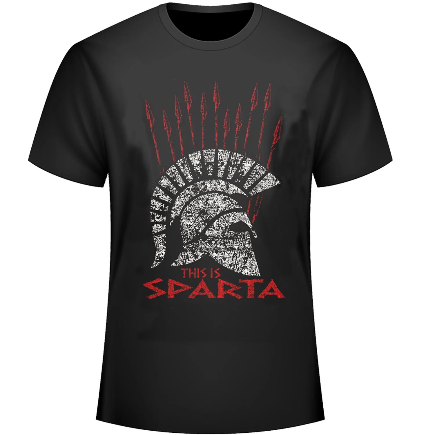 

This Is Sparta. Fashion Spartan Helmet Printed T-Shirt. Summer Cotton Short Sleeve O-Neck Mens T Shirt New S-3XL