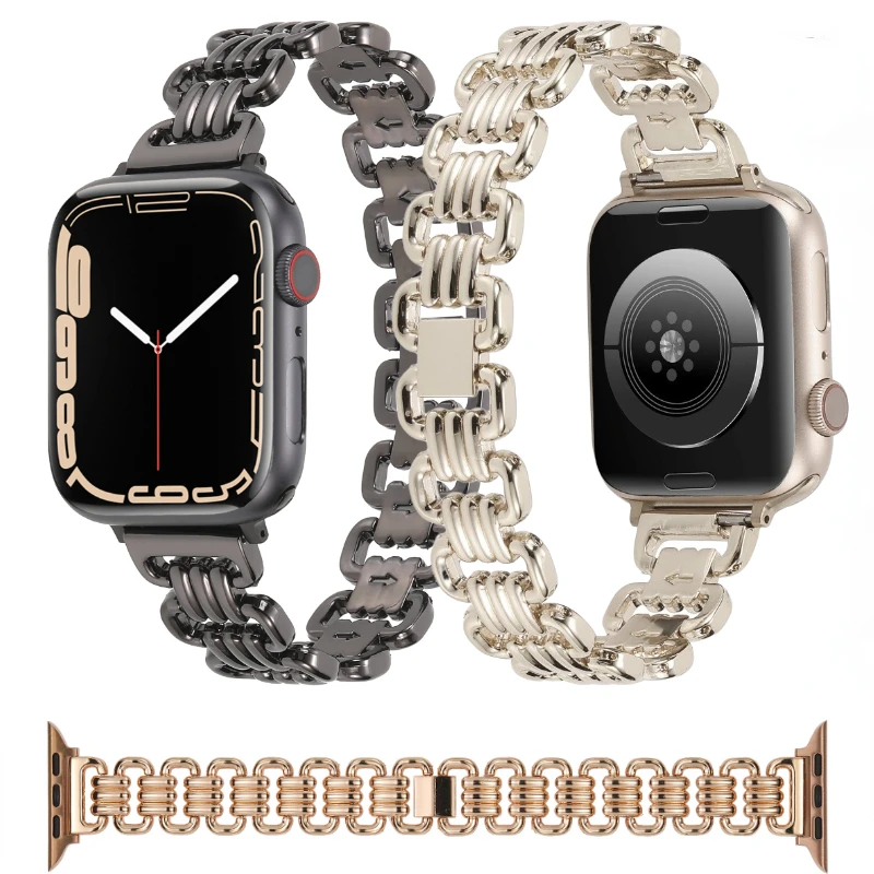 

Stainless Steel Watchband for Apple Watch Ultra2 9 8 7 49mm 45mm 41mm U-shaped Metal Bracelet for 6 5 4 3 SE 44mm 40mm 42mm Band
