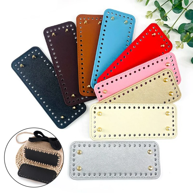 

8*20cm Bottom With Holes DIY Crochet Bag Bottom Handmade Oval Bottom For Knitted Bag PU Leather Wear-Resistant Accessories