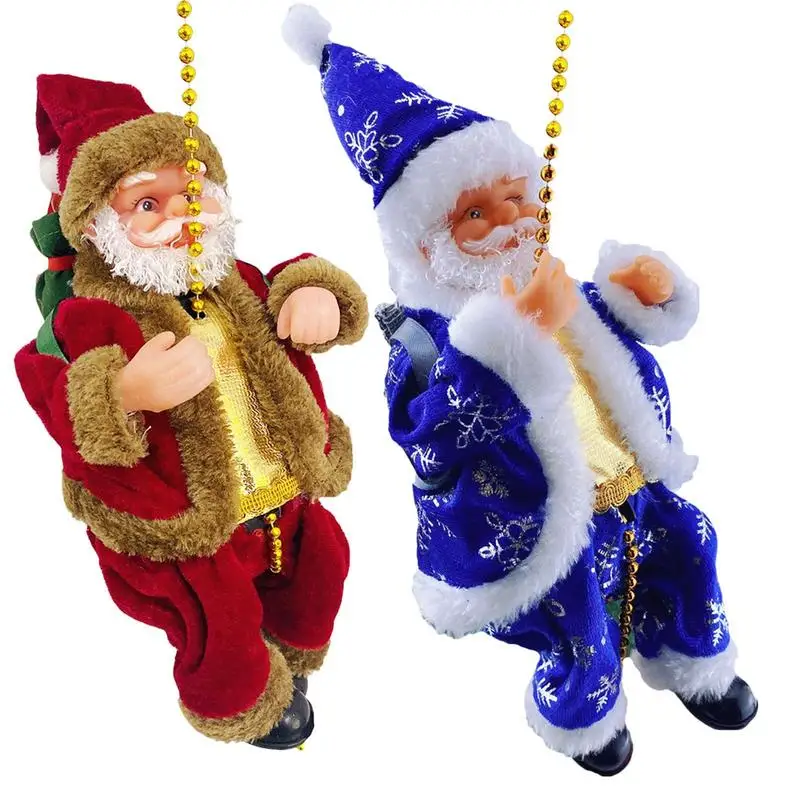 

Santa Claus Climbing Battery Powered Mini Santa Doll With Rope Ladder Tree Hanging Ornament For School Home Party Decoration