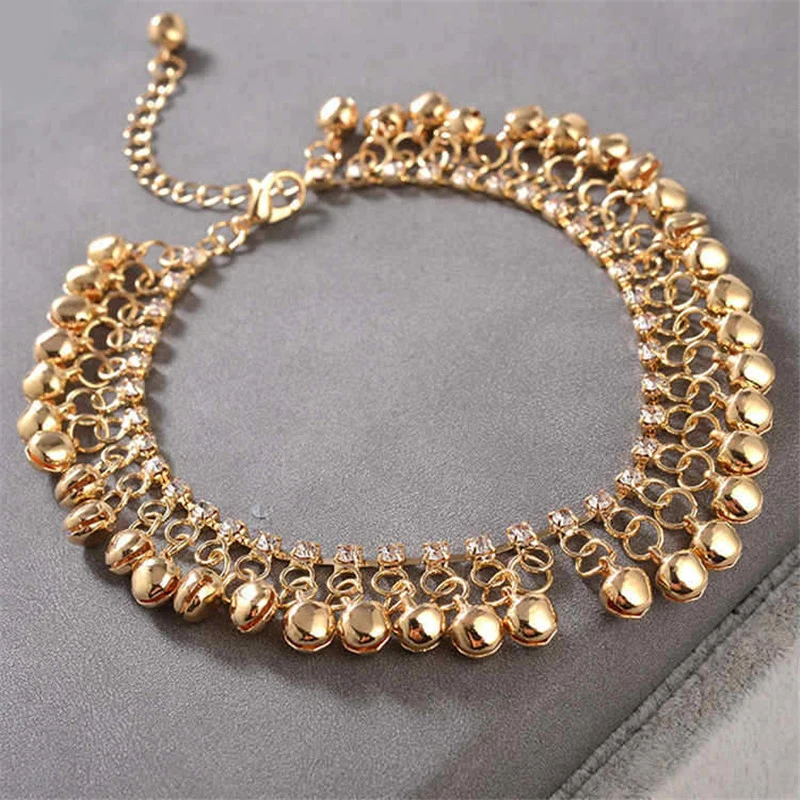 Ethnic Tassel Bell Anklets for Women Girl Beach Foot Bracelet India Jewelry Accessories silver anklet bracelet fashion accessories