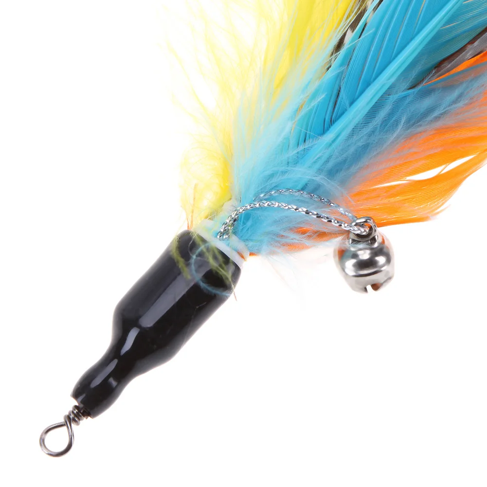5pcs Short Rod Interactive Stick Colorful Feather Funny Cat Stick Portable Creative Fashion Novelty Replacement Pet Cat Supplies