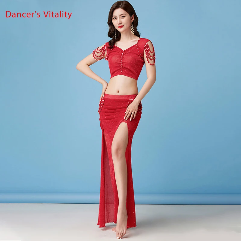 Belly Dance Suit New Summer Female Temperament Top Practice Clothes