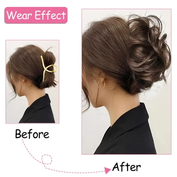 MSTN Synthetic Chignon Messy Curly Claw Hair Bun Scrunchies Fake Hair for Women Hairpieces Blonde Black Brown Hair Extension 4