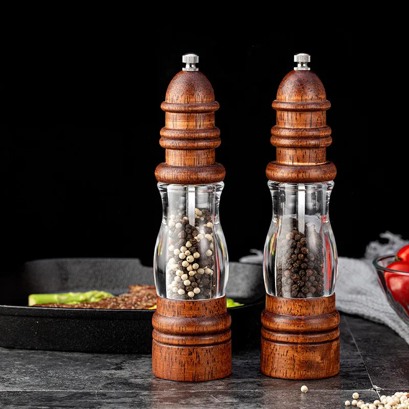 New Pepper Grinder 22CM Household Manual Grinding Salt Pepper Grinder Kitchen Solid Wood Tool