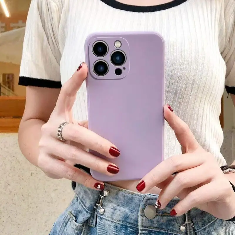 Pure Color Liquid Silicone Shockproof Case - Premium Protective Shell