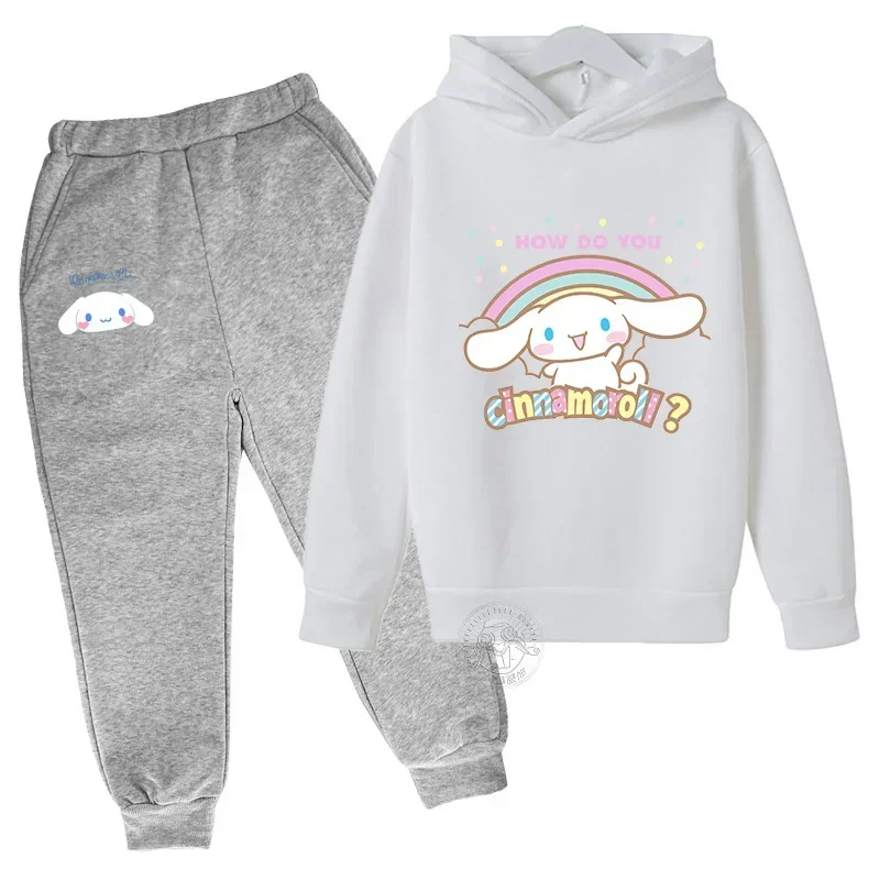 thumbnail image 1 of Traje de moda urbana Cinnamoroll para primavera y otoño para niños y niñas, jersey deportivo para niños y pantalones deportivos, chándal deportivo, 1 of 5