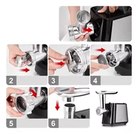 Электрическая мясорубка из нержавеющей стали, домашняя многофункциональная мясорубка с лезвием, кухонный комбайн для мяса, колбаса, лапша, наполнитель — изображение 6