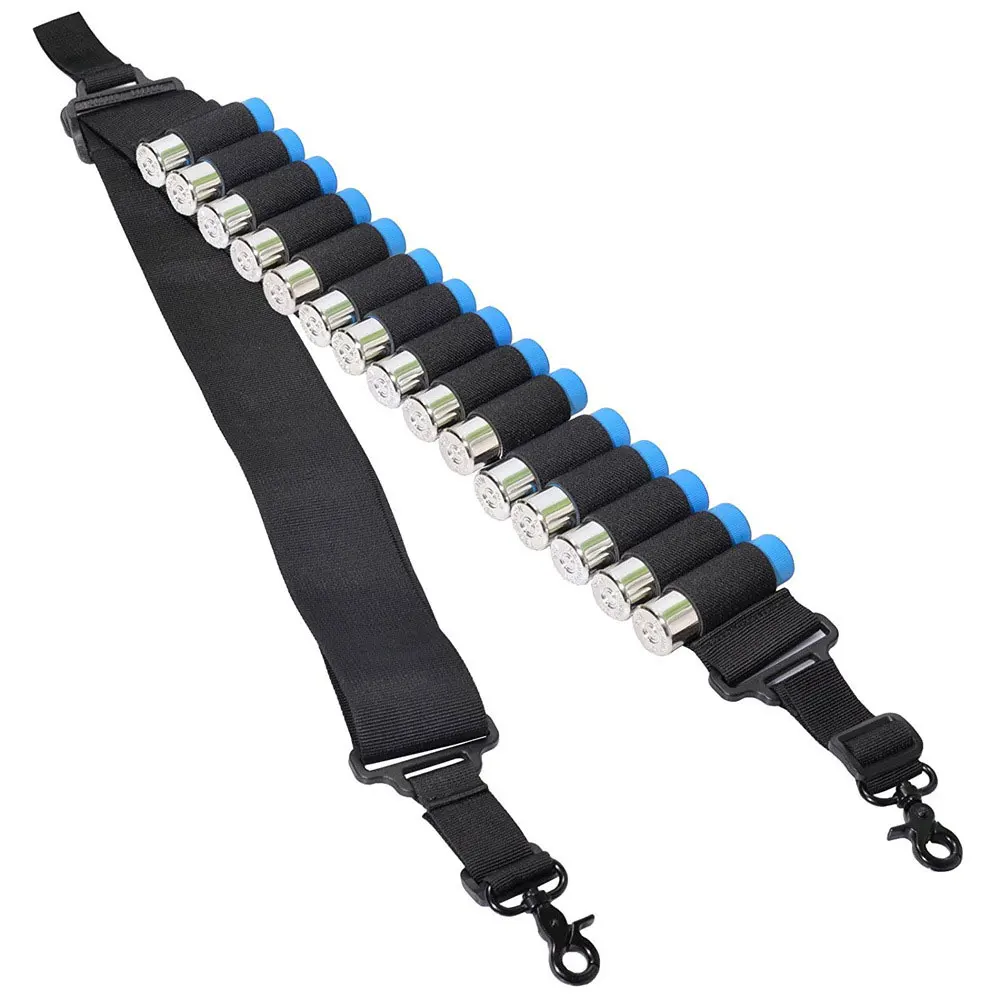 

12G Bullet Shell Belt 15-hole Two Point Hunting Sling Portable Tactical Sports Gear NA18S