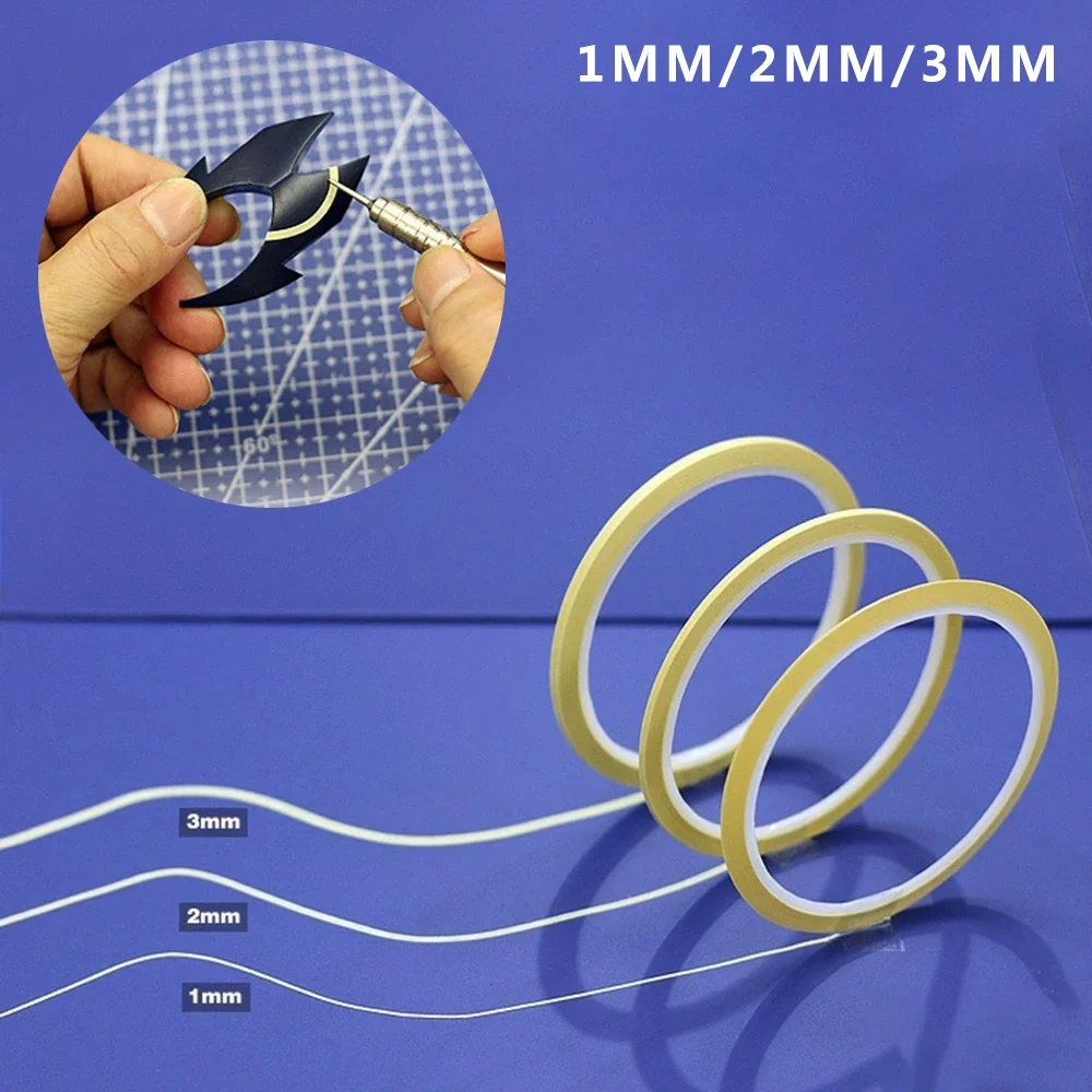 3 Stücke 1mm 2mm 3mm Modell Kurve Abdeckband Modell Spray Masking Tape für Gundam Modell DIY Malerei Spritzen Werkzeug 15M Länge
