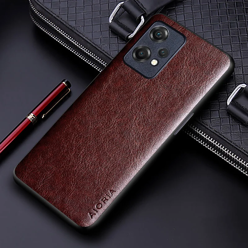Deluxe PU Leather Business Phone Case - Solid Color Design