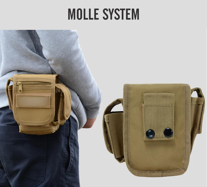 Männer Taktische Molle Tasche Gürtel Taille Pack Tasche Kleine Tasche Outdoor Taille Pack Lauf Tasche Reise Camping Tasche Jagd Tasche – Detail 5