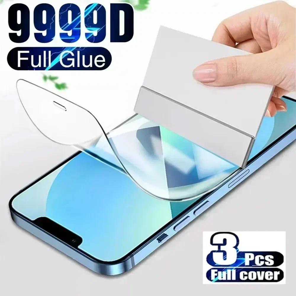 

Гидрогелевая пленка для защиты экрана, защитная пленка для IPhone 15 14 13 12 11 Pro Max Mini X XR XS 7 8 Plus 14 15 Pro Max, 3 шт.