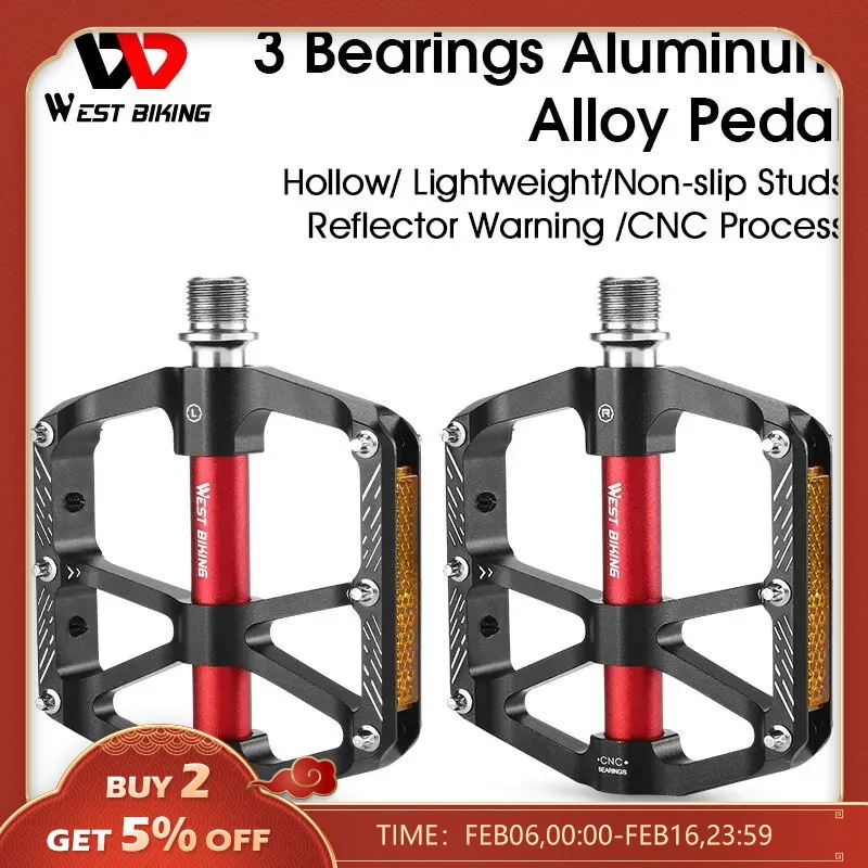 페달운동기구 웨스트 바이킹 CNC 3 베어링 자전거 페달, 경량 BMX MTB 로드 바이크 페달, 알루미늄 합금으로 만든 미끄럼 방지 사이클링 부품 페달운동기구 웨스트 바이킹 CNC 3 베어링 자전거 페달, 경량 BMX MTB 로드 바이크 페달, 알루미늄 합금으로 만든 미끄럼 방지 사이클링 부품
