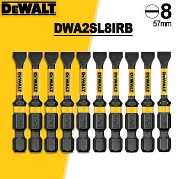 DEWALT 전동 드릴용 임팩트 스크루 드라이버 비트 1/4 생크, 슬롯 #8, 2/5/10 피스 롱 드릴 전동 공구 액세서리, DWA2SL8IRB