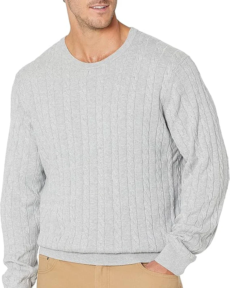 Men's custom cashmere sweater, 100% pure cashmere round neck, thick and loose oversized knitted bottom wool sweater 2