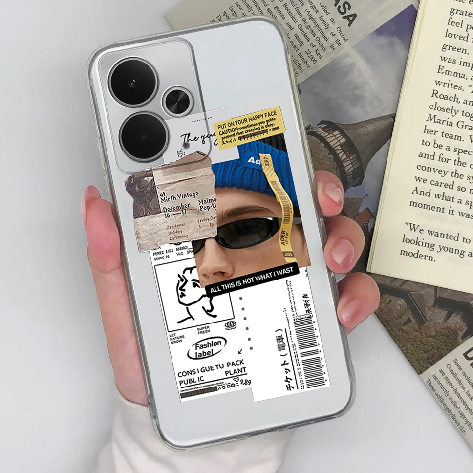 Chic Transparent TPU Silicone Phone Case with Lovely Design Patterns
