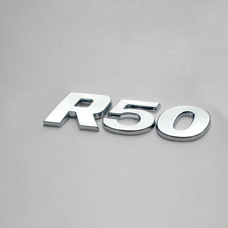 플라스틱 소재 크롬 색상 로고 R50 Touarey MK1 트렁크 배지 엠블럼