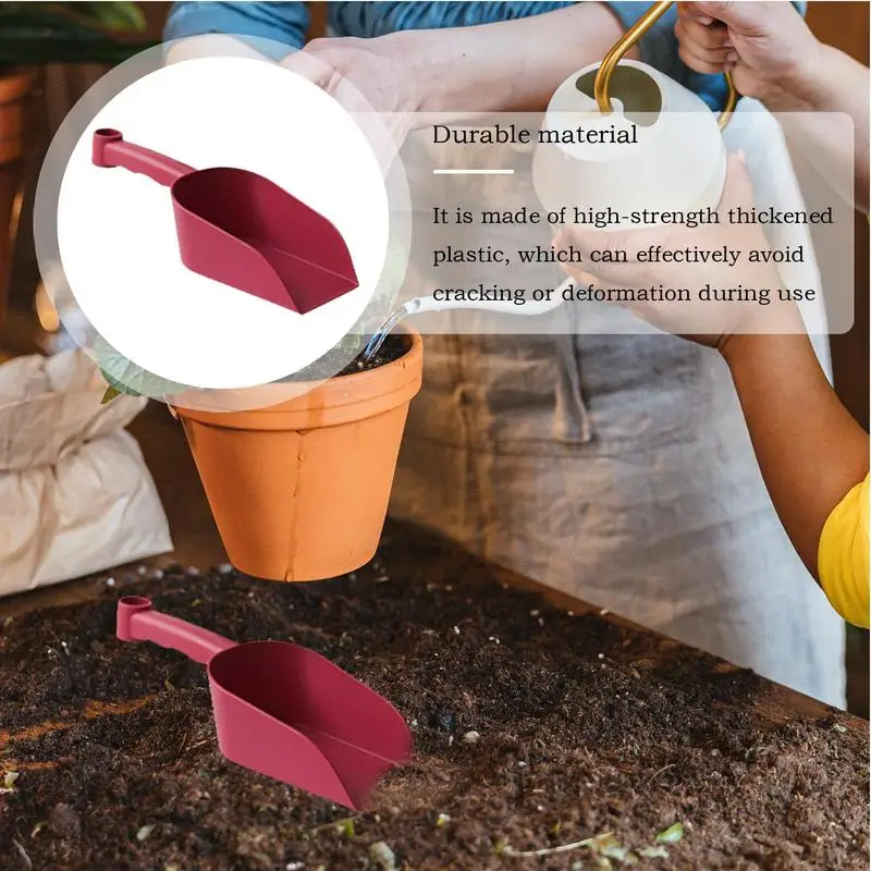 Portable PP Garden Scoop Lightweight Shovel Spoons Sturdy Non-Slip Comfortable Grip Cat Litter Spades For Indoor Planting Flower