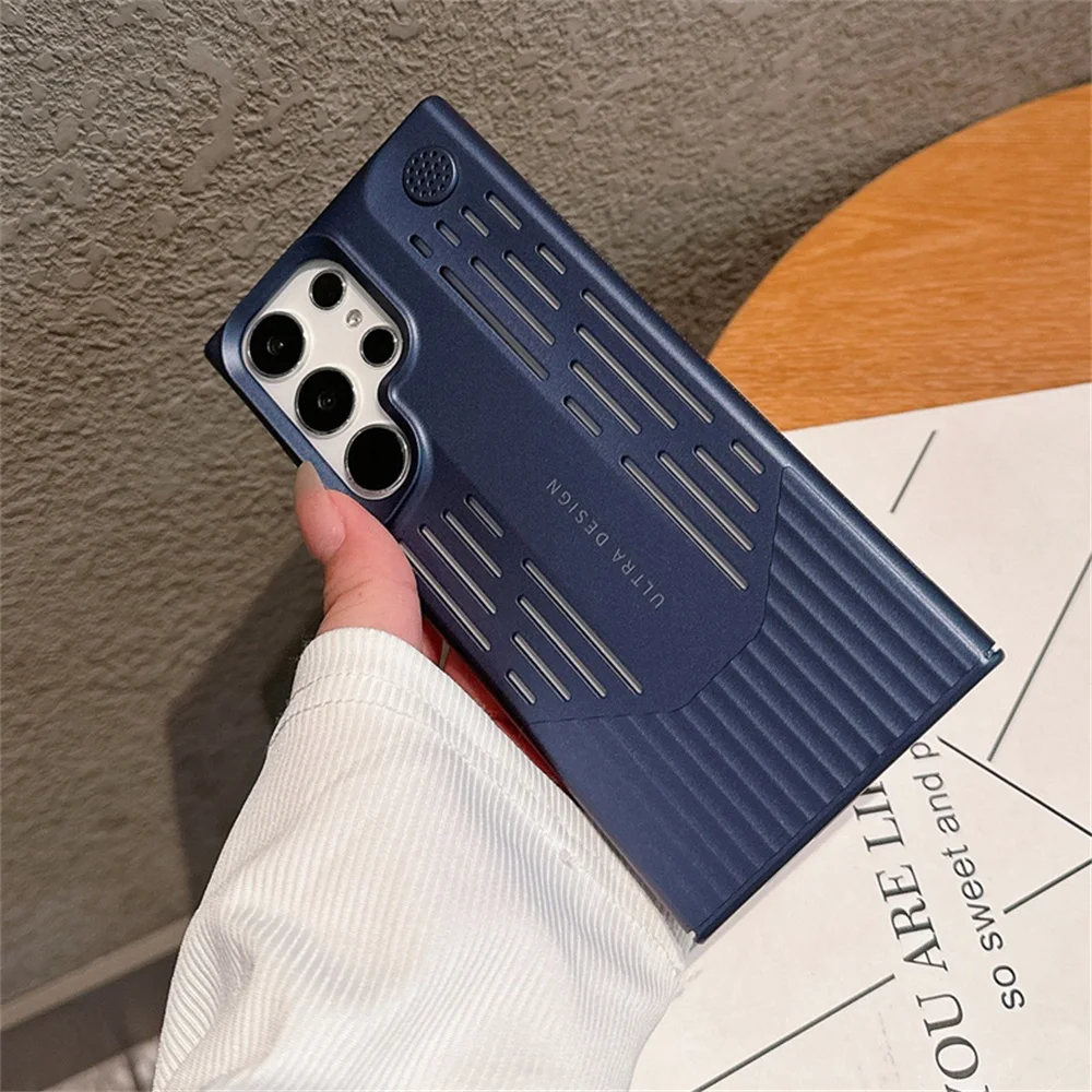 Luxurious Metallic Heat-Dissipating Shockproof Phone Case with Blade Design