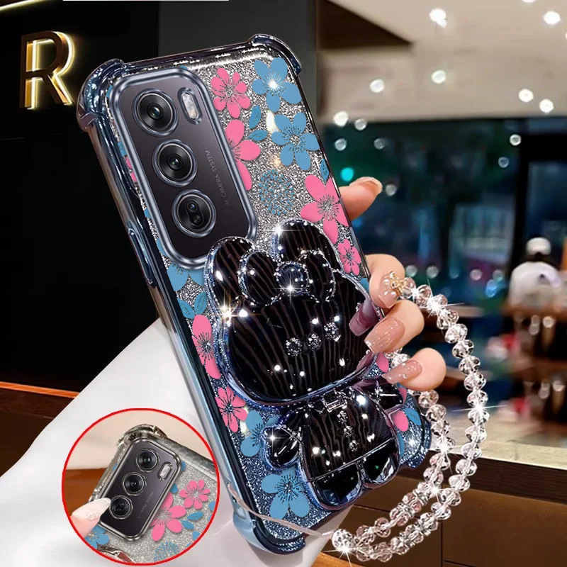 Floral Elegance Phone Case Set with Lanyard and Stand (3-Piece)