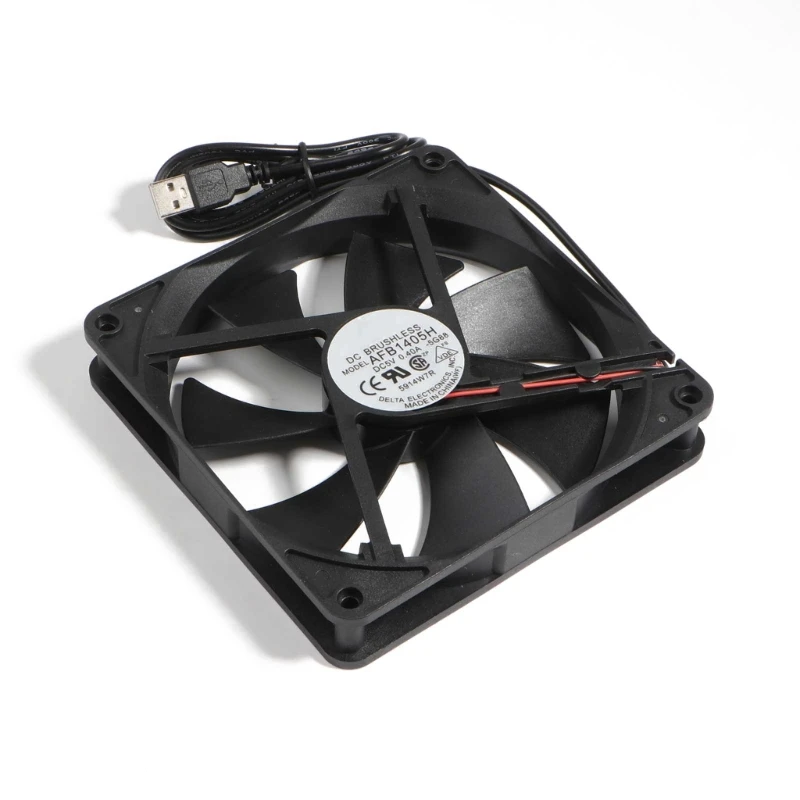 PC CPU 팬 쿨러 방열판 배기 CPU 냉각 팬 교체 1800R 14x14cm