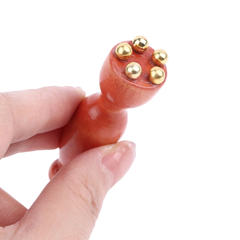 2Pcs Handheld Lotus Seedpod Schönheit Professionelle Legierung Palisander Gesichts GuaSha Werkzeug Auge Entspannung Spot Meridiane Akupunkturpunkt Massage – Detail 5