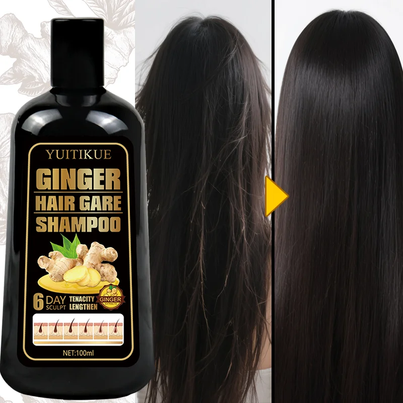 YUITIKUE Ginger Shampoo, instantly cleans and controls oil, leaving hair soft and voluminous